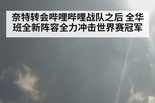 奈特转会哔哩哔哩战队之后 全华班全新阵容全力冲击世界赛冠军